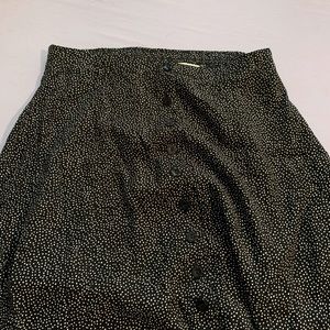 long flowy polka-dot skirt